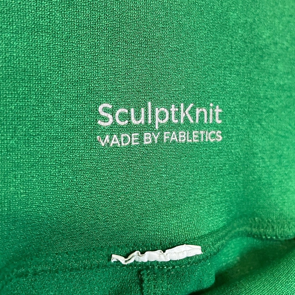Fabletics green SculptKnit leggings w/ mesh hole detail along sides sz S - Picture 7 of 8